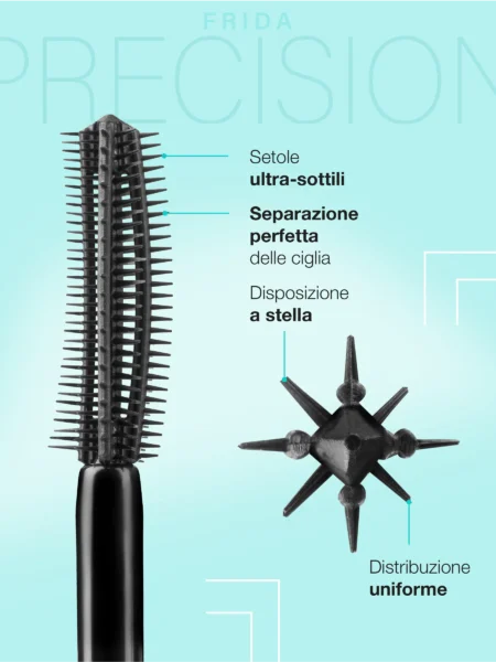 מעמד לתצוגת מסקרה שחורה לריסים וגבות – InLei® Frida PRICISION